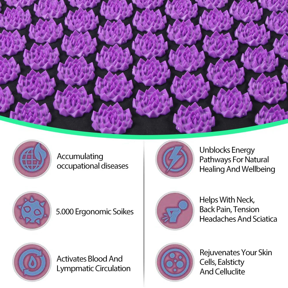 Acupressure Mat & Pillow Set | Tension Relief & Cortisol Reset for Better Sleep