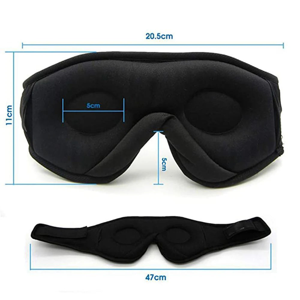 3D Bluetooth Sleep Mask Headphones | Blackout Eye Mask with Built-In HD Speakers