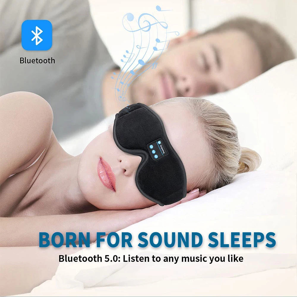 3D Bluetooth Sleep Mask Headphones | Blackout Eye Mask with Built-In HD Speakers