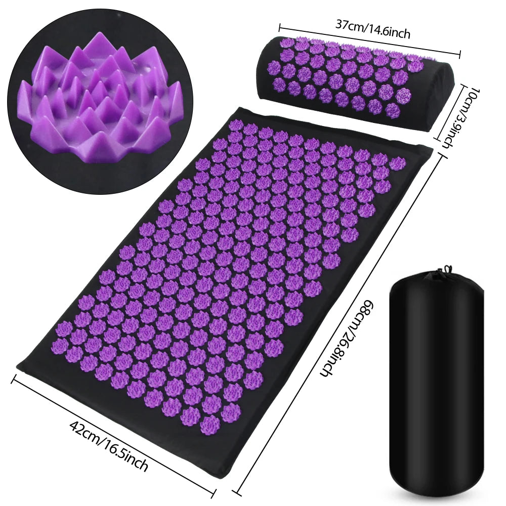 Acupressure Mat & Pillow Set | Tension Relief & Cortisol Reset for Better Sleep