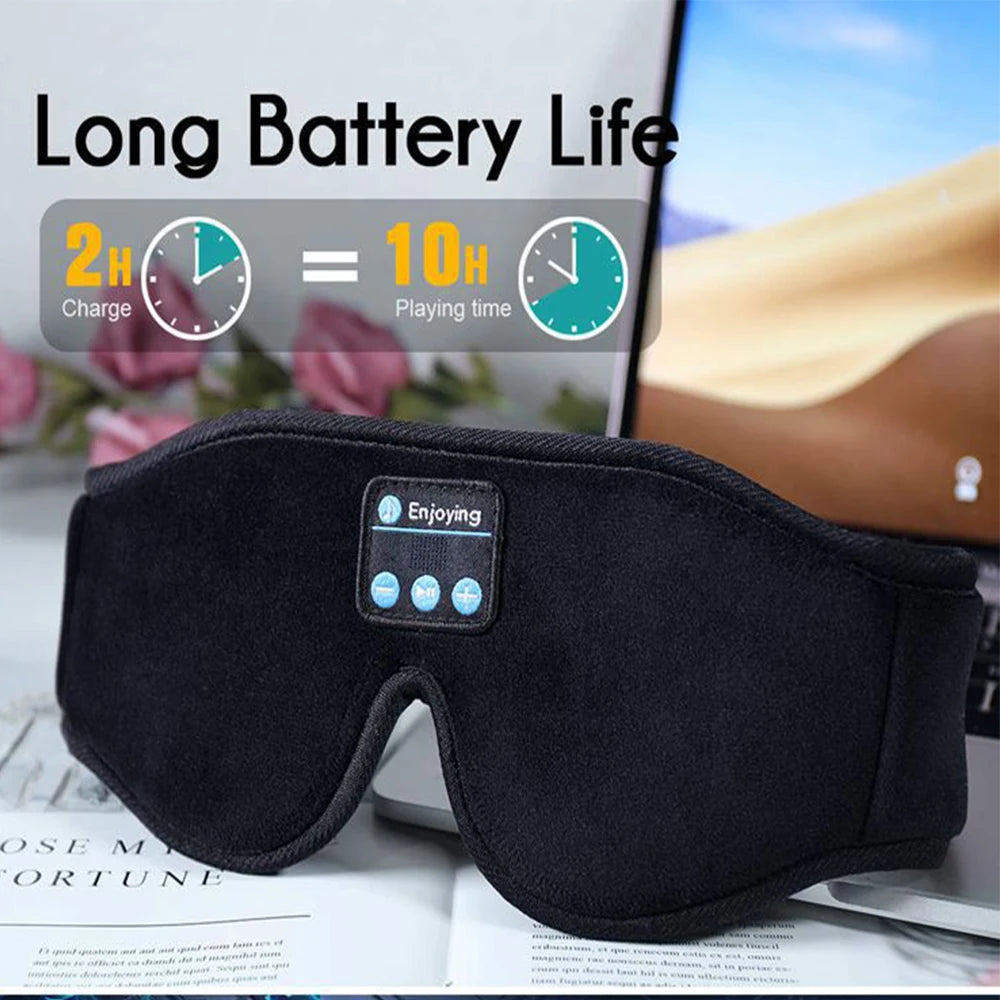 3D Bluetooth Sleep Mask Headphones | Blackout Eye Mask with Built-In HD Speakers