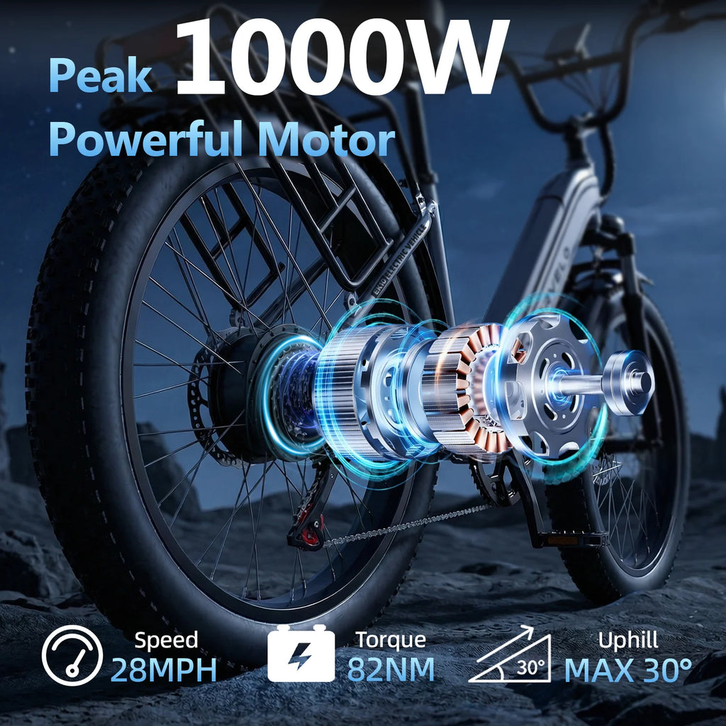 Cybervelo EK7 1000W Electric Bike | Shimano 7-Speed | 80+ Mile Range