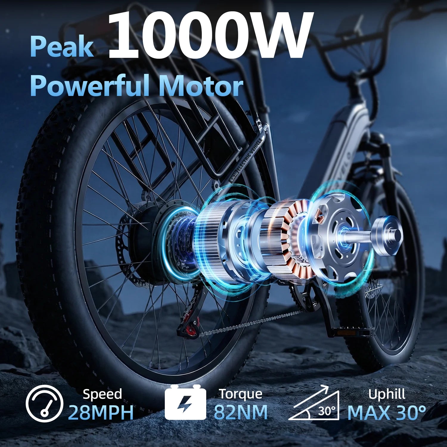 Cybervelo EK7 1000W Electric Bike | Shimano 7-Speed | 80+ Mile Range