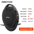 Original INMOTION V8S Electric Unicycle 35km/h Speed 70KM Range 72V 728Wh Battery 1000W Motor Smart  EUC Wheel
