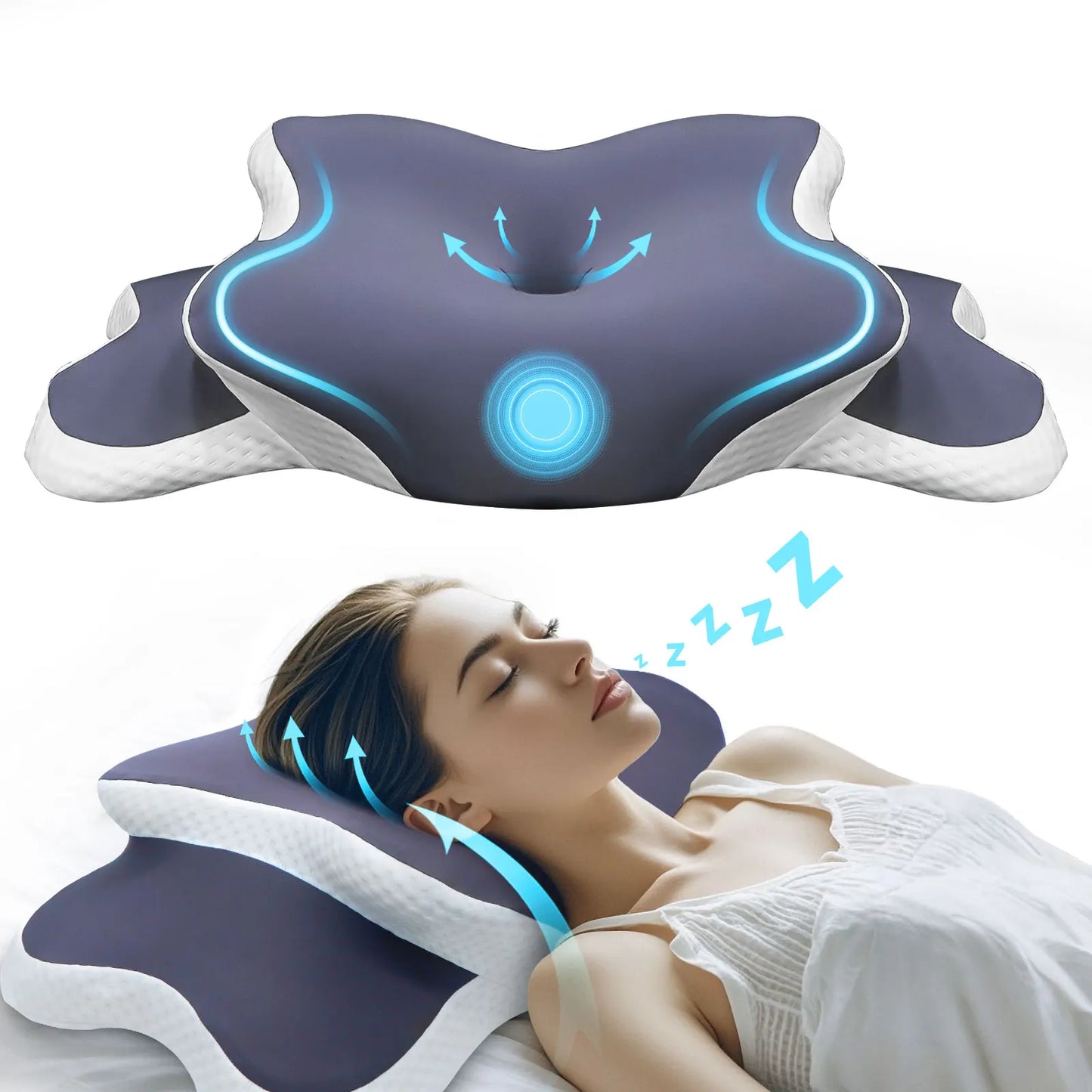 Orthopedic Cervical Memory Foam Pillow | Neck Pain Relief for Side & Back Sleepers