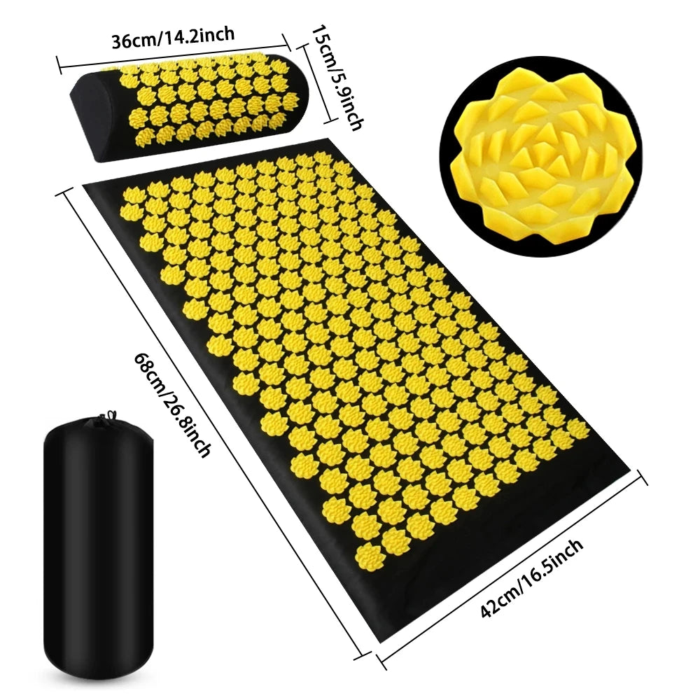Acupressure Mat & Pillow Set | Tension Relief & Cortisol Reset for Better Sleep