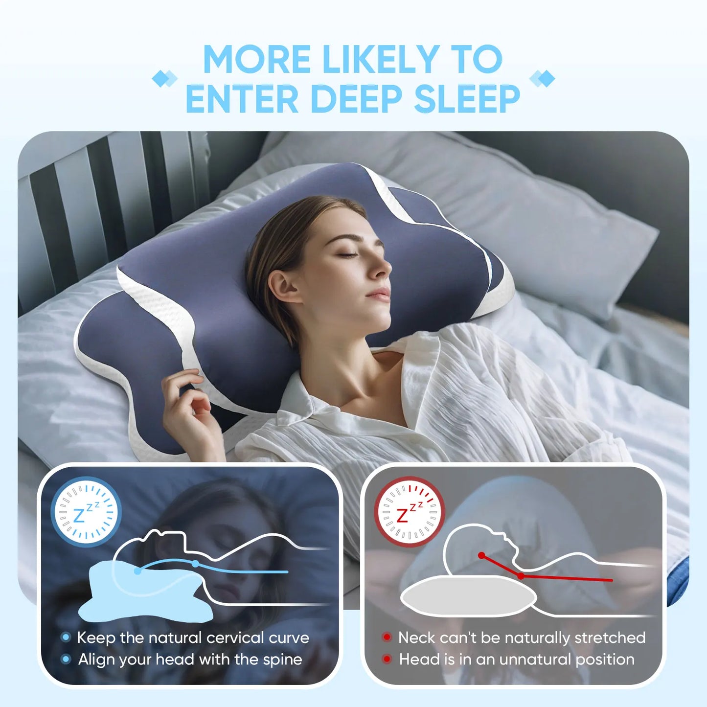 Orthopedic Cervical Memory Foam Pillow | Neck Pain Relief for Side & Back Sleepers