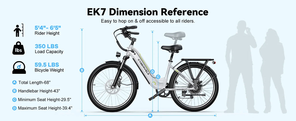 Cybervelo EK7 1000W Electric Bike | Shimano 7-Speed | 80+ Mile Range