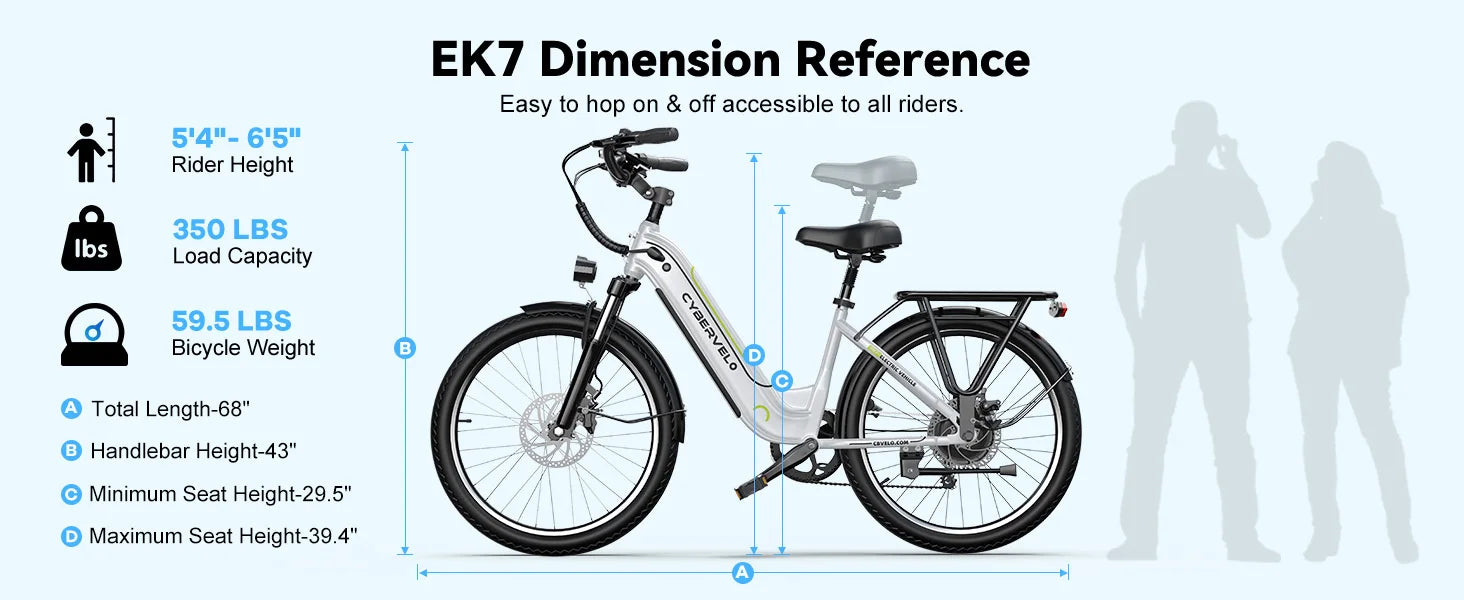 Cybervelo EK7 1000W Electric Bike | Shimano 7-Speed | 80+ Mile Range