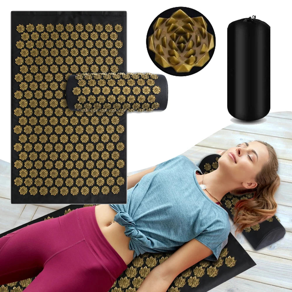 Acupressure Mat & Pillow Set | Tension Relief & Cortisol Reset for Better Sleep