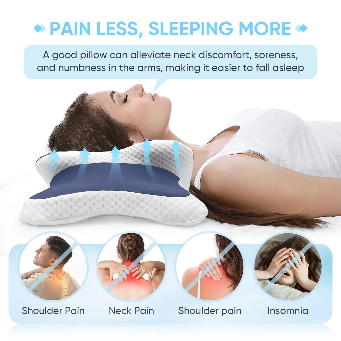 Orthopedic Cervical Memory Foam Pillow | Neck Pain Relief for Side & Back Sleepers