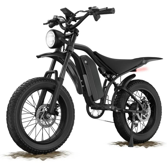 Black electric bike on a white background