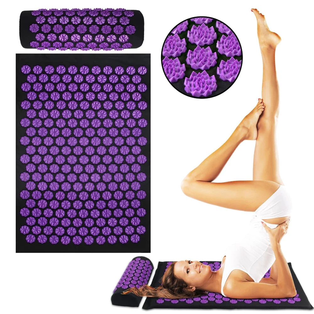Acupressure Mat & Pillow Set | Tension Relief & Cortisol Reset for Better Sleep