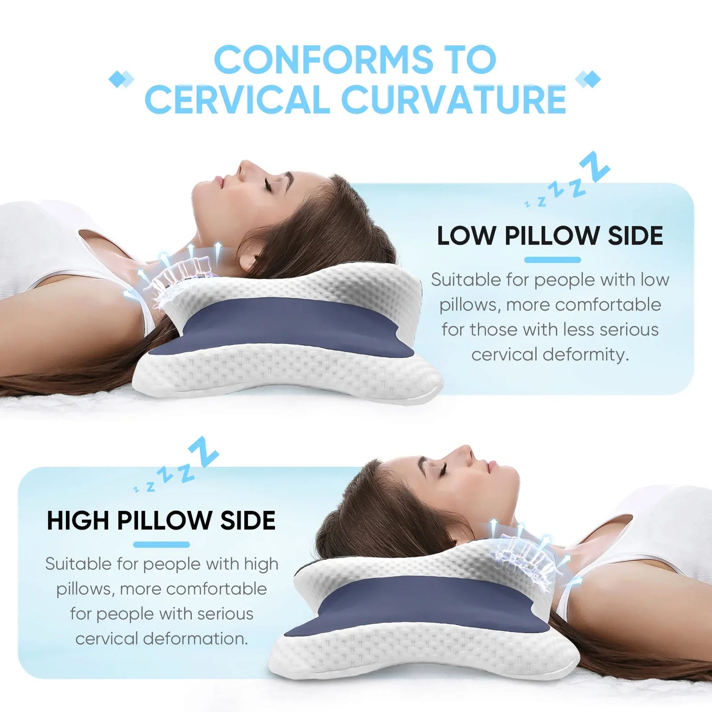 Orthopedic Cervical Memory Foam Pillow | Neck Pain Relief for Side & Back Sleepers