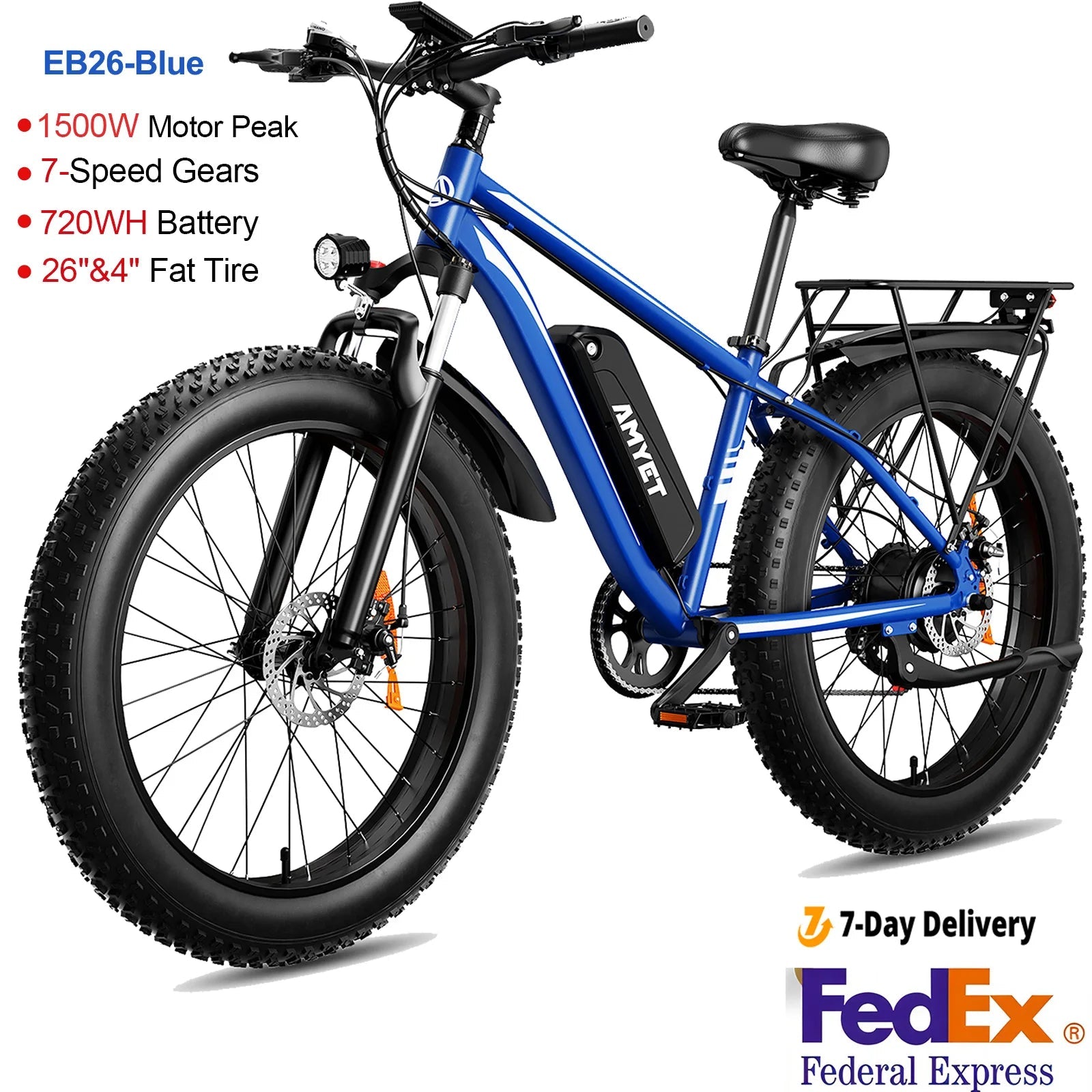 AMYET EB26 1500W Fat Tire Electric Bike | 720Wh | 28 MPH | Mountain Dirt Ebike - Cree8 Peace - Electric Bike_AMYET EB26 1500W Fat Tire Electric Bike | 720Wh | 28 MPH | Mountain Dirt Ebike - 1500W ebike