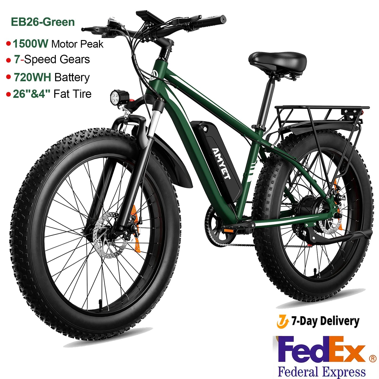 AMYET EB26 1500W Fat Tire Electric Bike | 720Wh | 28 MPH | Mountain Dirt Ebike - Cree8 Peace - Electric Bike_AMYET EB26 1500W Fat Tire Electric Bike | 720Wh | 28 MPH | Mountain Dirt Ebike - 1500W ebike