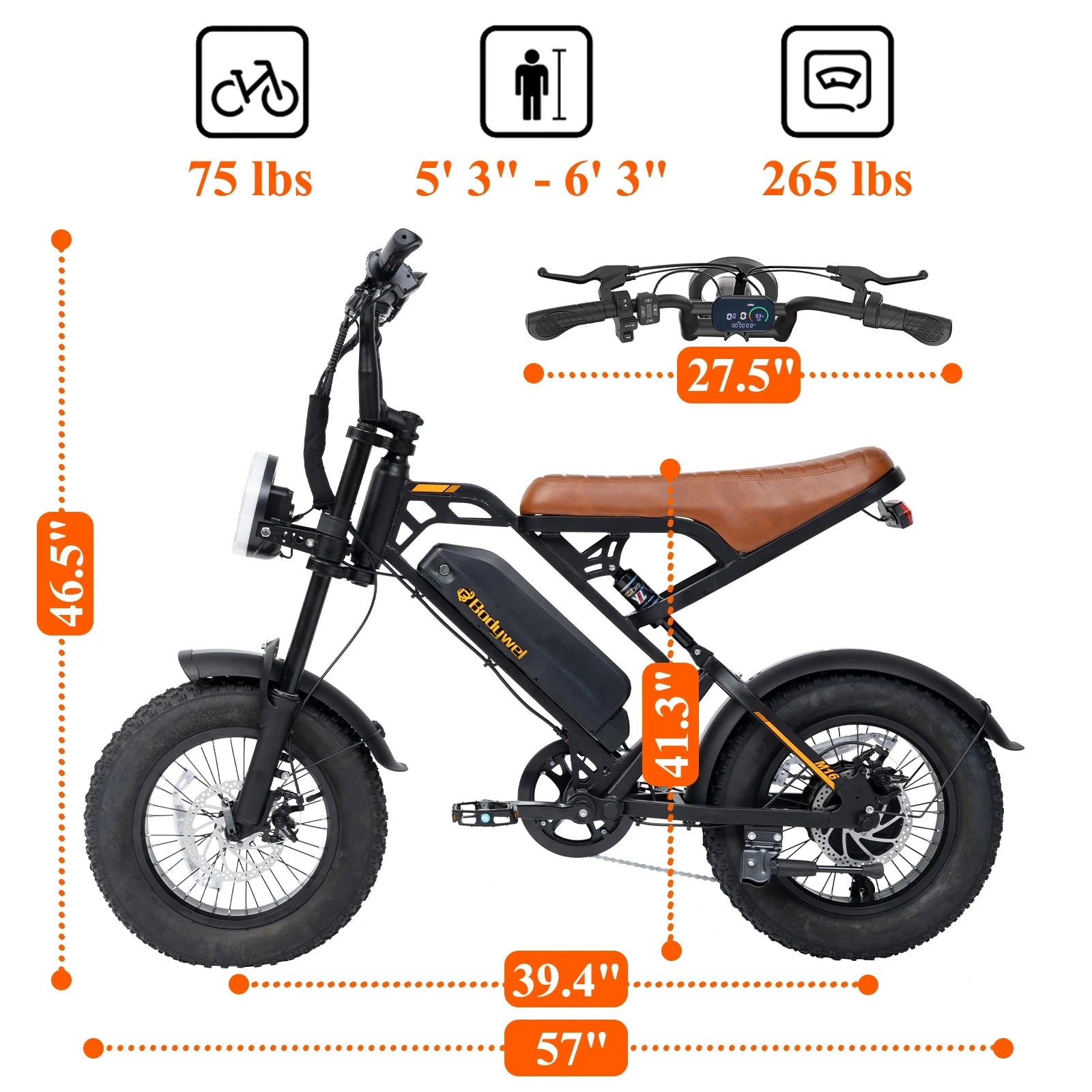 Bodywel M16 1500W All - Terrain Electric Bike | 48V 15Ah | Urban & Mountain Off - Road Ebike - Cree8 Peace - Electric Bike_Bodywel M16 1500W All - Terrain Electric Bike | 48V 15Ah | Urban & Mountain Off - Road Ebike - 1500W ebike