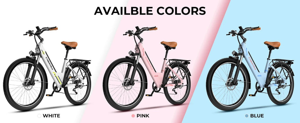Cybervelo EK2 1000W Step - Thru Electric Bike | 26" | 80 - Mile City Commuter Ebike - Cree8 Peace - Electric Bike_Cybervelo EK2 1000W Step - Thru Electric Bike | 26" | 80 - Mile City Commuter Ebike - 1000W ebike