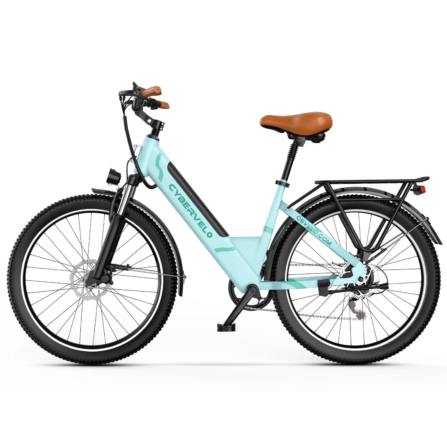Cybervelo EK2 1000W Step - Thru Electric Bike | 26" | 80 - Mile City Commuter Ebike - Cree8 Peace - Electric Bike_Cybervelo EK2 1000W Step - Thru Electric Bike | 26" | 80 - Mile City Commuter Ebike - 1000W ebike