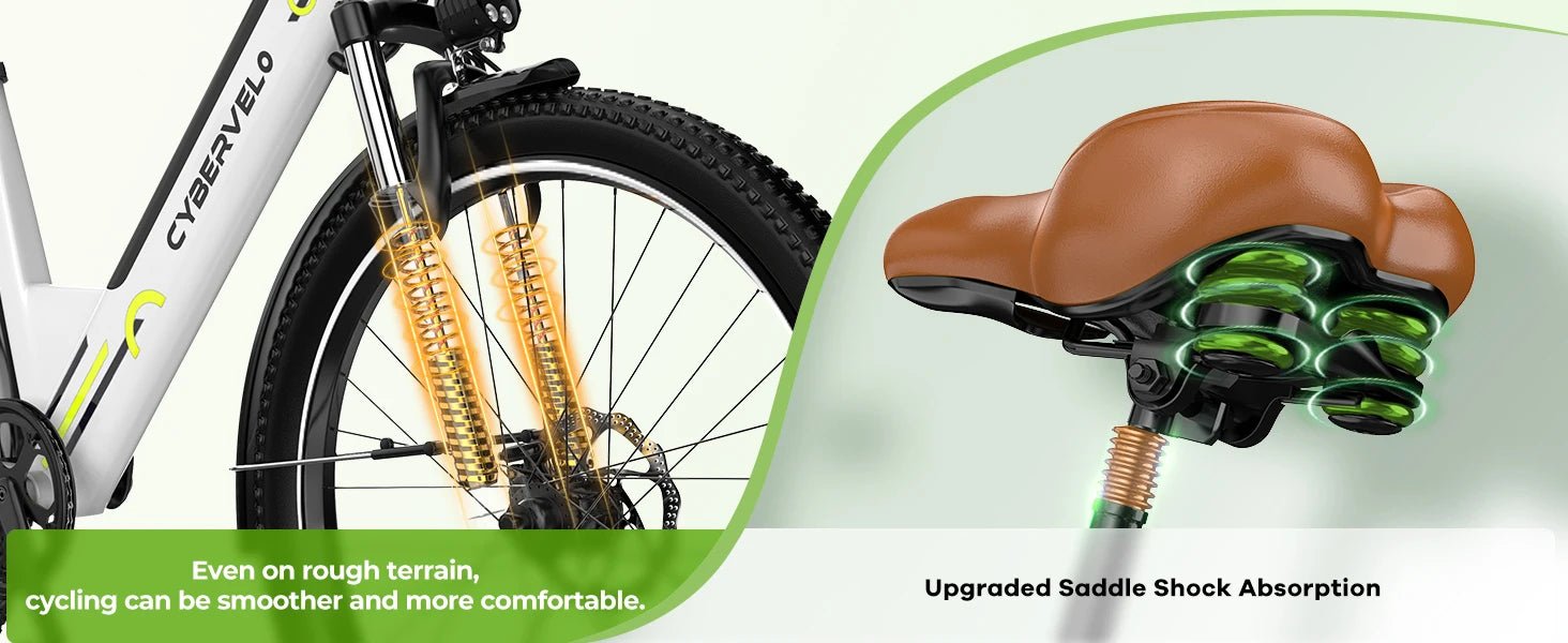 Cybervelo EK2 1000W Step - Thru Electric Bike | 26" | 80 - Mile City Commuter Ebike - Cree8 Peace - Electric Bike_Cybervelo EK2 1000W Step - Thru Electric Bike | 26" | 80 - Mile City Commuter Ebike - 1000W ebike