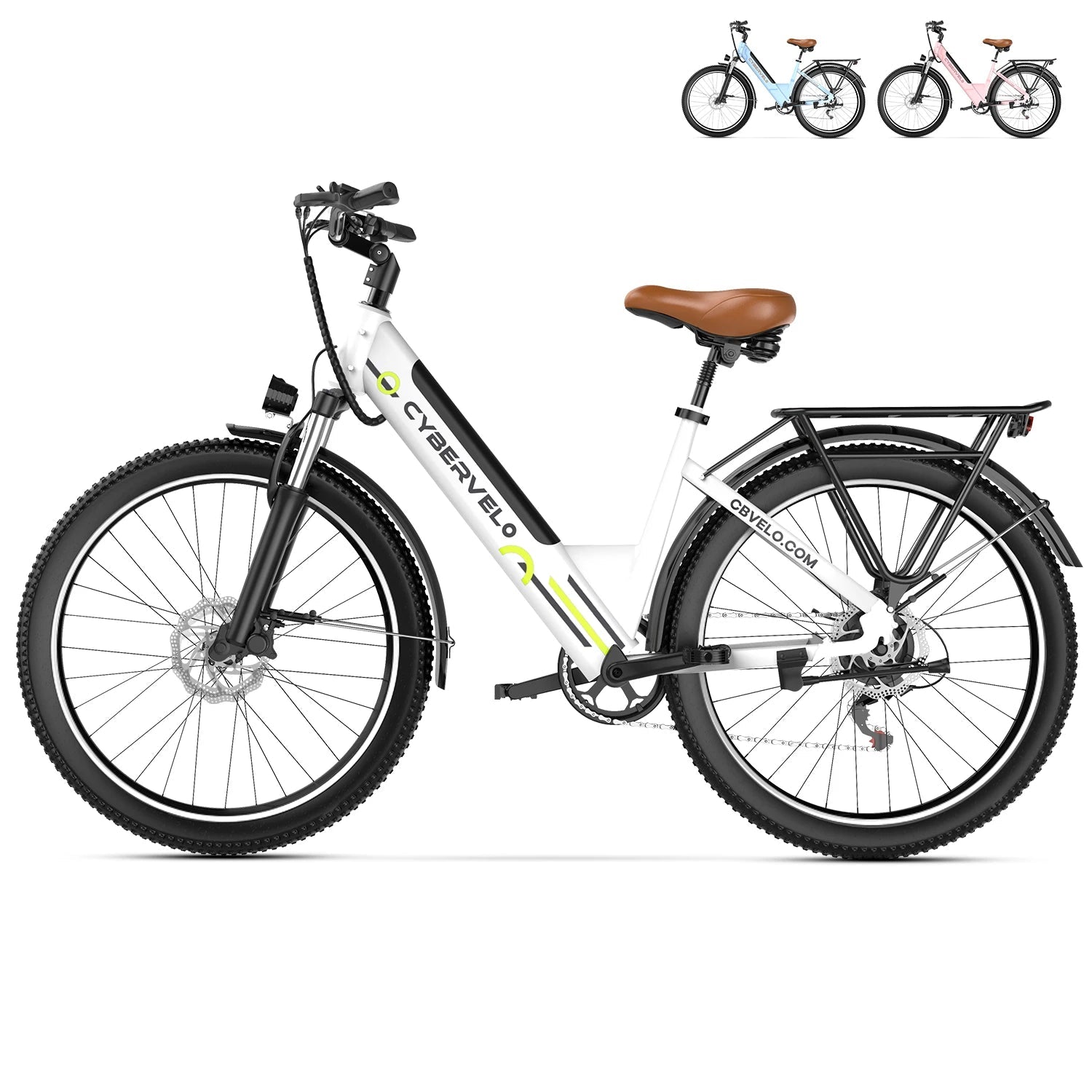 Cybervelo EK2 1000W Step - Thru Electric Bike | 26" | 80 - Mile City Commuter Ebike - Cree8 Peace - Electric Bike_Cybervelo EK2 1000W Step - Thru Electric Bike | 26" | 80 - Mile City Commuter Ebike - 1000W ebike