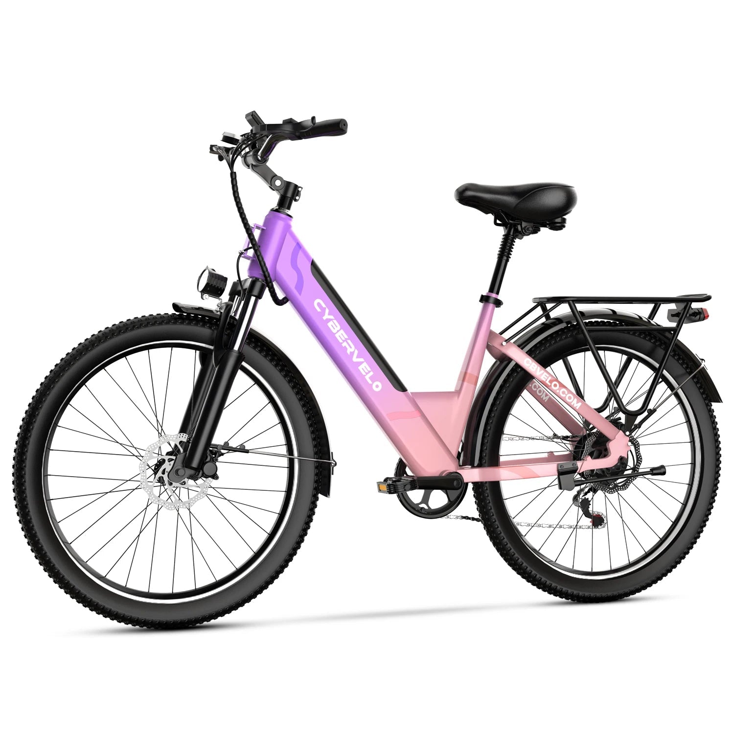 Cybervelo EK2 1000W Step - Thru Electric Bike | 26" | 80 - Mile City Commuter Ebike - Cree8 Peace - Electric Bike_Cybervelo EK2 1000W Step - Thru Electric Bike | 26" | 80 - Mile City Commuter Ebike - 1000W ebike