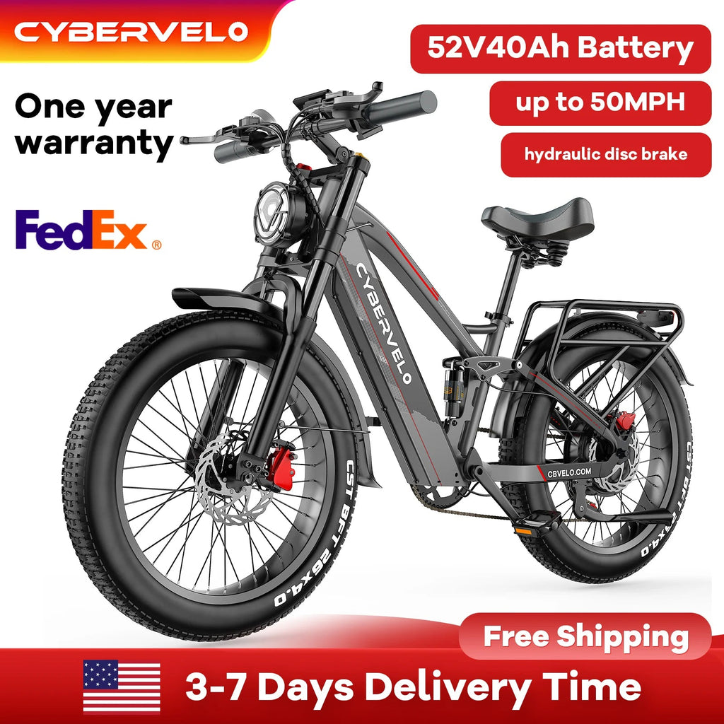 Cybervelo EK9 5000W Fat Tire Electric Bike | 100 - Mile Range | Off - Road Ebike - Cree8 Peace - Electric Bike_Cybervelo EK9 5000W Fat Tire Electric Bike | 100 - Mile Range | Off - Road Ebike - 5000W ebike