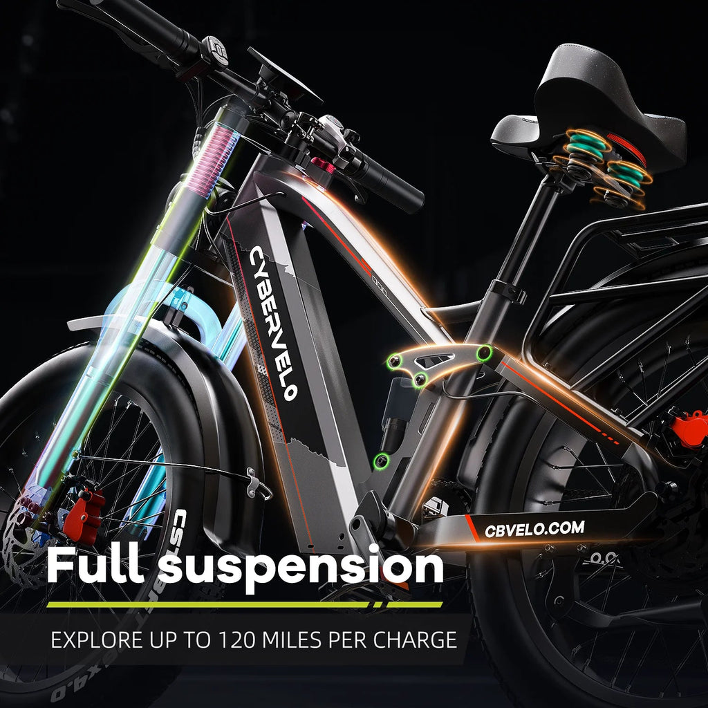 Cybervelo EK9 5000W Fat Tire Electric Bike | 100 - Mile Range | Off - Road Ebike - Cree8 Peace - Electric Bike_Cybervelo EK9 5000W Fat Tire Electric Bike | 100 - Mile Range | Off - Road Ebike - 5000W ebike