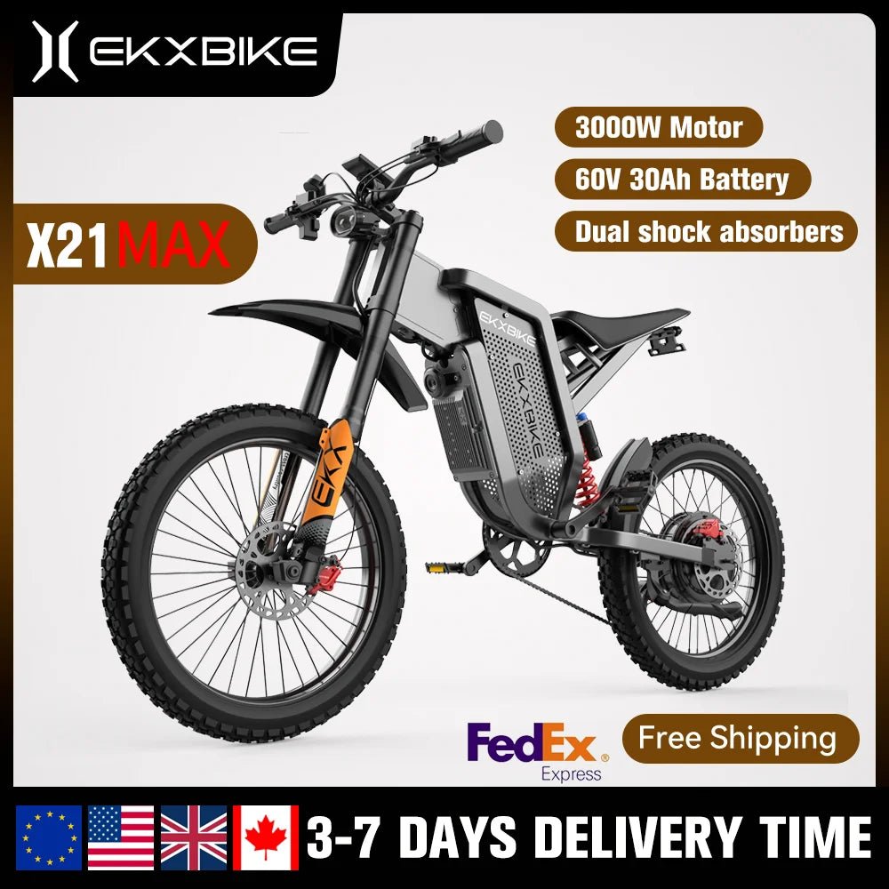 EKX X21 Max Electric Motorcycles 6000W Brushless Gearless Motors 60V30AH Lithium Battery Speed 85Kmh Adult Off Road MTB Ebike - Cree8 Peace - Electric Bike_EKX X21 Max Electric Motorcycles 6000W Brushless Gearless Motors 60V30AH Lithium Battery Speed 85Kmh Adult Off Road MTB Ebike - 