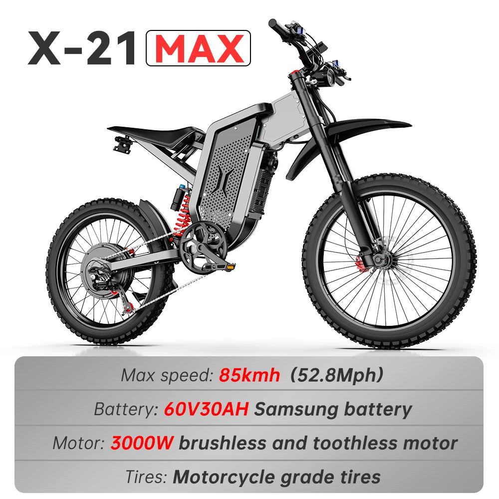 EKX X21 Max Electric Motorcycles 6000W Brushless Gearless Motors 60V30AH Lithium Battery Speed 85Kmh Adult Off Road MTB Ebike - Cree8 Peace - Electric Bike_EKX X21 Max Electric Motorcycles 6000W Brushless Gearless Motors 60V30AH Lithium Battery Speed 85Kmh Adult Off Road MTB Ebike - 