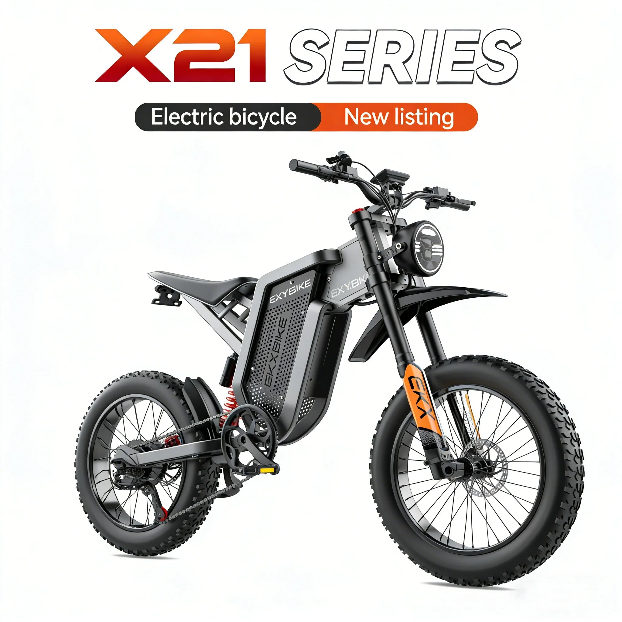 EKXBike X21 Readygo Fat Tire E - Bike | 2000W 48V 35Ah | 34 mph | All Terrain | Cree8 Peace - Cree8 Peace - Electric Bike_EKXBike X21 Readygo Fat Tire E - Bike | 2000W 48V 35Ah | 34 mph | All Terrain | Cree8 Peace - 2000W