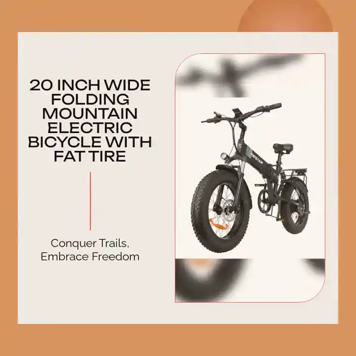 20 Inch Wide Folding Mountain Electric Bicycle With Fat Tire by@Outfy