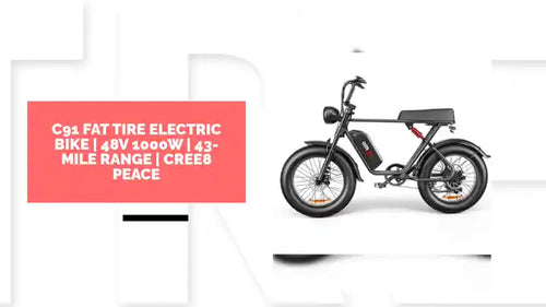 C91 Fat Tire Electric Bike | 48V 1000W | 43-Mile Range | Cree8 Peace by@Outfy