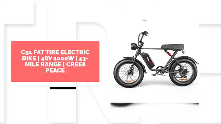 C91 Fat Tire Electric Bike | 48V 1000W | 43-Mile Range | Cree8 Peace by@Outfy