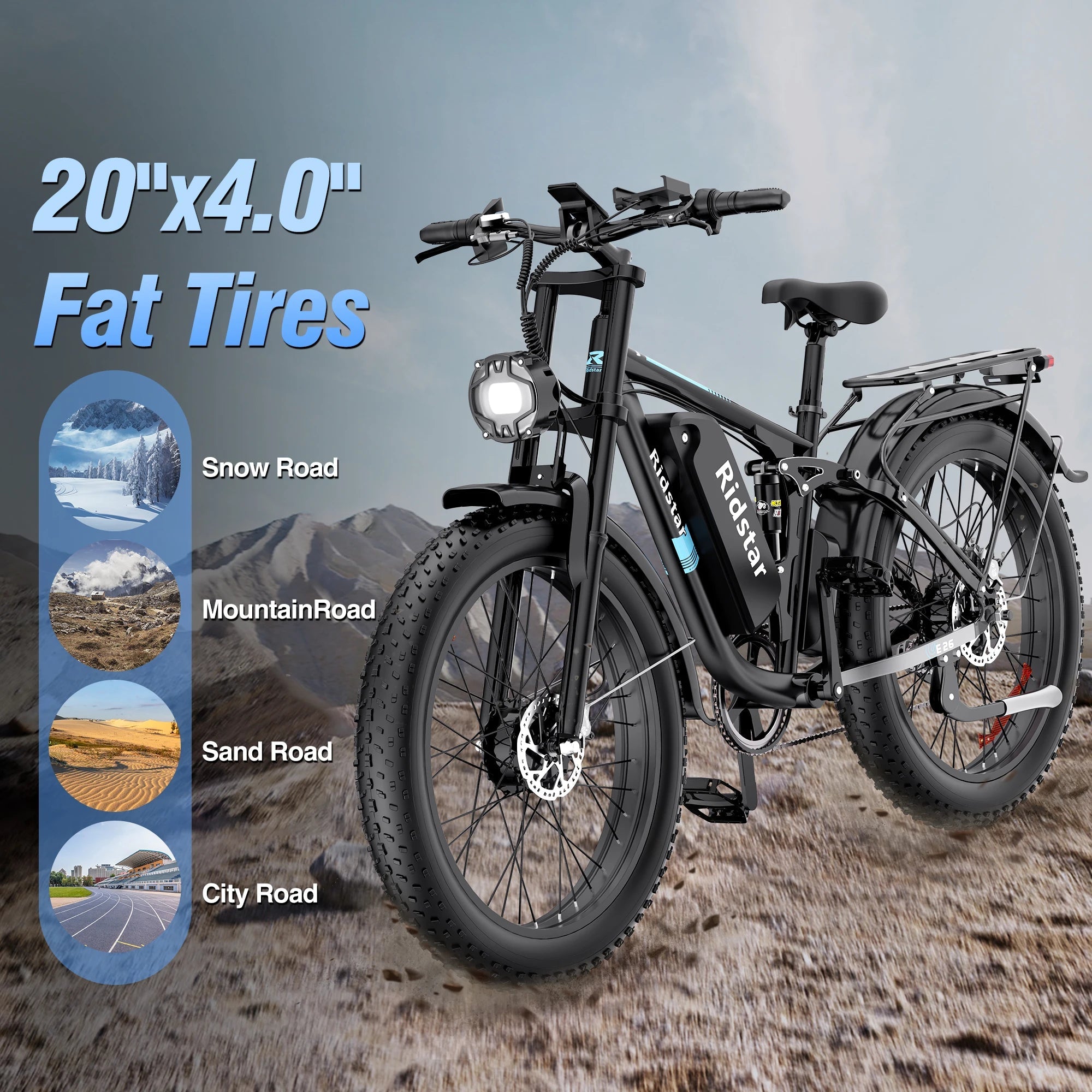 Ridstar 2000W Dual Motor Electric Bike | 48V 23Ah | Full Suspension Fat Tire MTB Ebike - Cree8 Peace - Electric Bike_Ridstar 2000W Dual Motor Electric Bike | 48V 23Ah | Full Suspension Fat Tire MTB Ebike - dual motor ebike