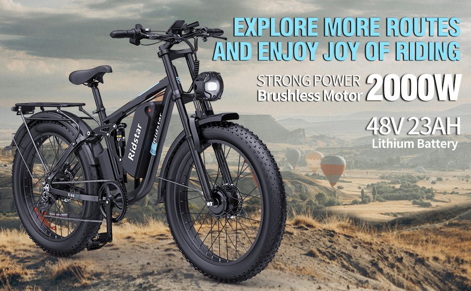 Ridstar 2000W Dual Motor Electric Bike | 48V 23Ah | Full Suspension Fat Tire MTB Ebike - Cree8 Peace - Electric Bike_Ridstar 2000W Dual Motor Electric Bike | 48V 23Ah | Full Suspension Fat Tire MTB Ebike - dual motor ebike