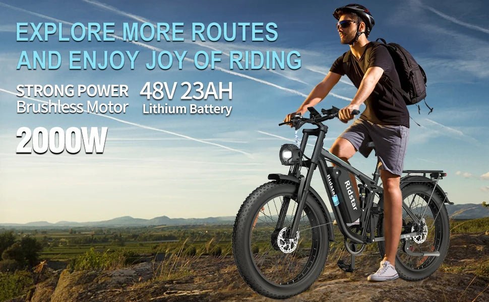 Ridstar 2000W Dual Motor Electric Bike | 48V 23Ah | Full Suspension Fat Tire MTB Ebike - Cree8 Peace - Electric Bike_Ridstar 2000W Dual Motor Electric Bike | 48V 23Ah | Full Suspension Fat Tire MTB Ebike - dual motor ebike