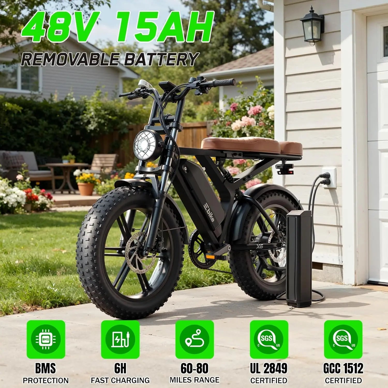 SISIAGD 1500W Electric Bike for Adults | 48V 15 - 30Ah | 60 - 100 Mile Range | 7 - Speed Ebike - Cree8 Peace - Electric Bike_SISIAGD 1500W Electric Bike for Adults | 48V 15 - 30Ah | 60 - 100 Mile Range | 7 - Speed Ebike - 1500W ebike